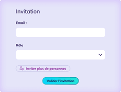 Formulaire d'invitation d'un membre dans Kanbano