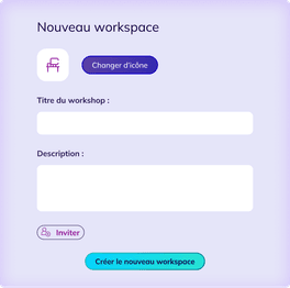 Formulaire de création d'un espace de travail dans Kanbano
